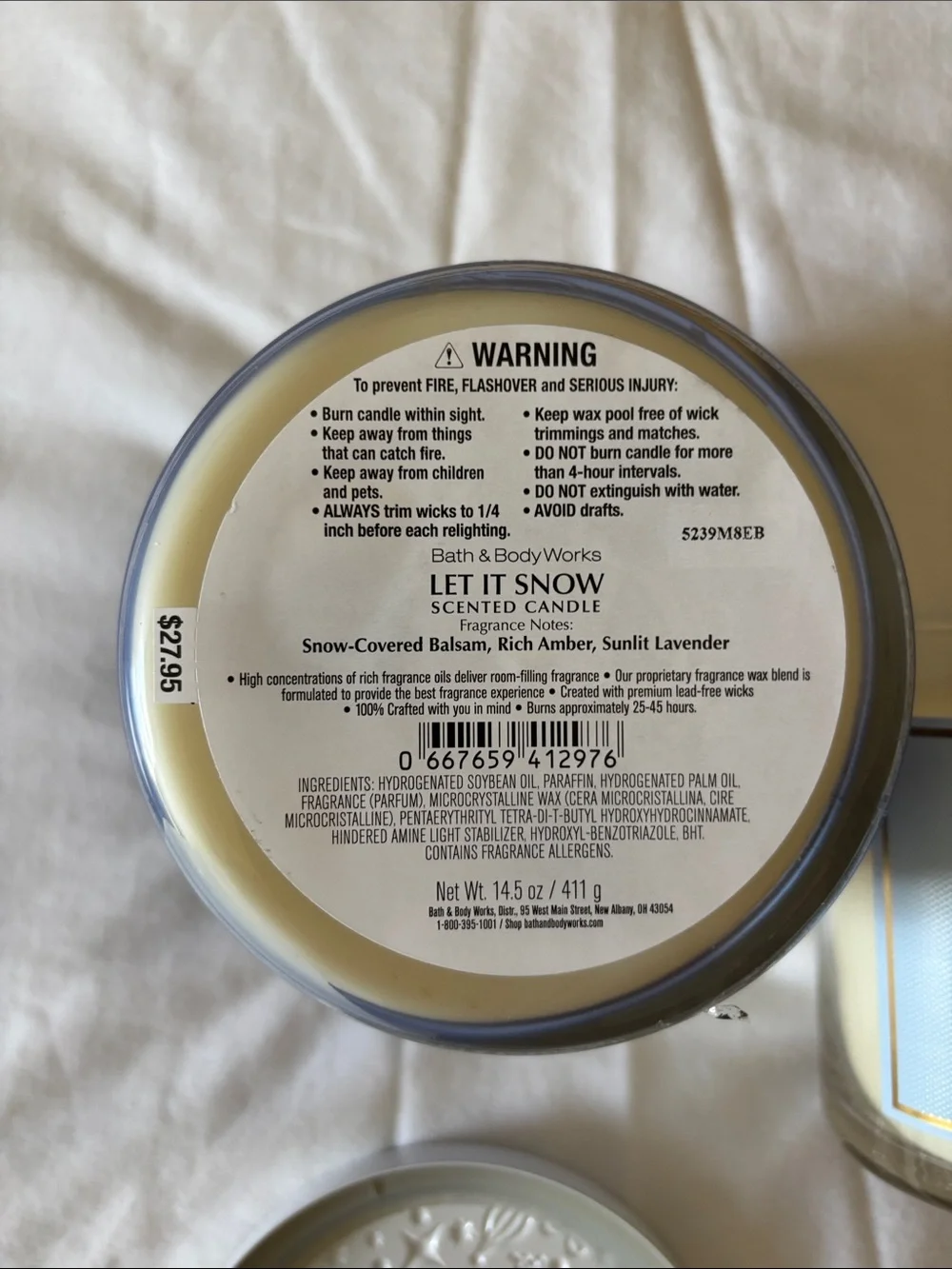 Bath & Body Works Navy and White Holiday Jar Candle Duo